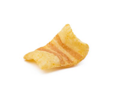 Kızarmış buğday-patates aperatifi. Beyaz arka planda izole edilmiş domuz pastırması tadında.