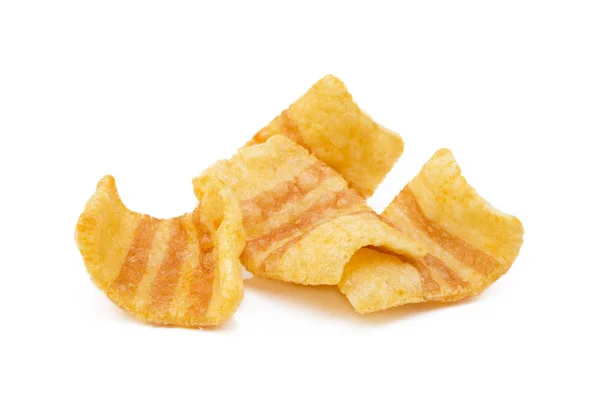 Snack Papas Fritas Con Sabor Tocino Ahumado Aislado Sobre Fondo — Foto de Stock