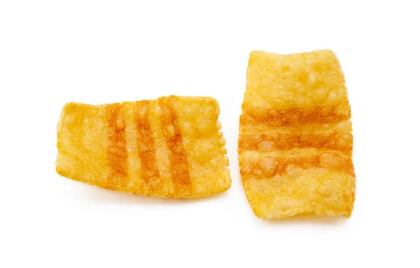Gebakken Tarwe Aardappel Snack Met Gerookte Bacon Smaak Geïsoleerd Witte — Stockfoto