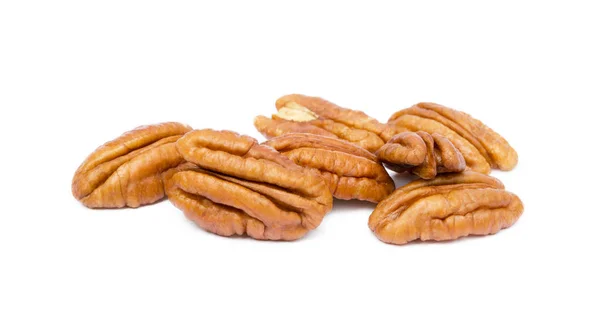 Shelled Pecan Nuts Isolated White Background — Stock Photo, Image