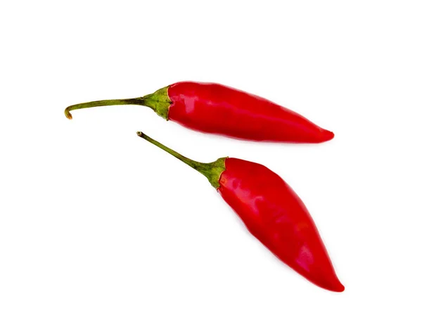 Red Hot Peppers Isolated White Background — Stock Photo, Image