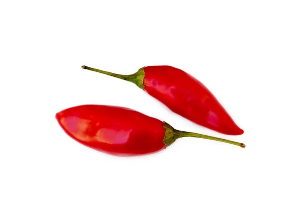 Red Hot Peppers Isolated White Background — Stock Photo, Image