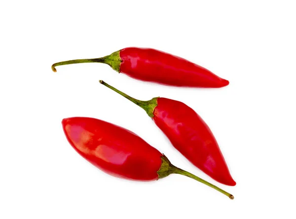 Red Hot Peppers Isolated White Background — Stock Photo, Image