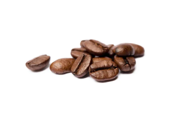 Pražená Kávová Zrna Izolované Bílém Pozadí Stock Snímky