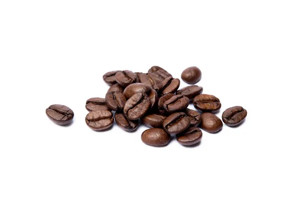 Pražená Kávová Zrna Izolované Bílém Pozadí Royalty Free Stock Obrázky