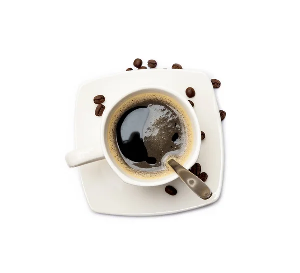 Csésze Kávé Elszigetelt Fehér Háttér — Stock Fotó