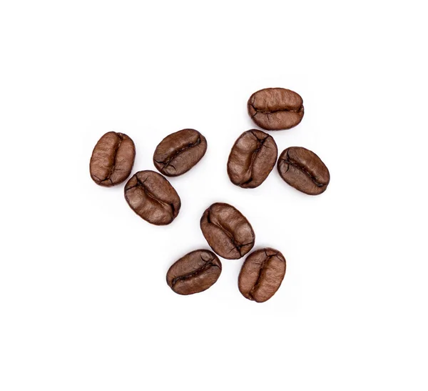 Pörkölt Kávébab Izolált Fehér Alapon — Stock Fotó
