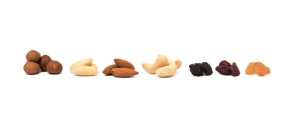 Smíšené Ořechy Izolované Bílém Pozadí Stock Snímky