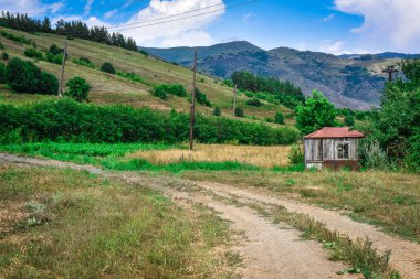  romantik seyahat arka plan adam , gün batımında yürüyüş .