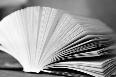 Masanın üzerine yakın plan kitap aç.