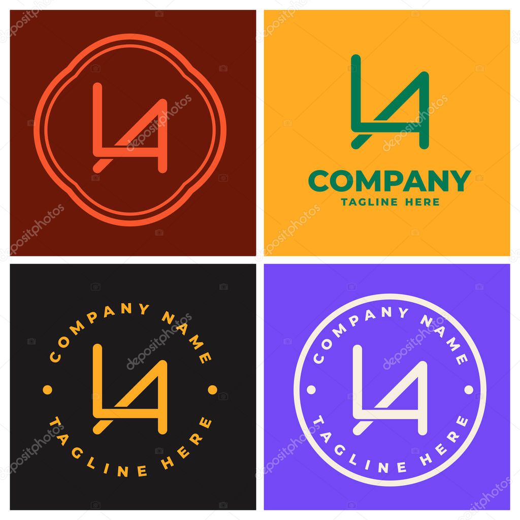 Minimal Logo design monogram logo L and A initial letters