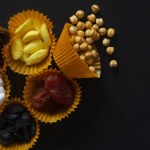 Eid Mubarak. Different iftar sweets. Celebrating Eid Al Adha. Islamic traditional holiday. Eid al-Fitr. Holly month Ramadan. Middle Eastern religious holiday. Dried date fruit. Flat lay, top view.