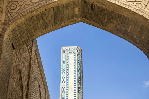 建筑细节。卡良清真寺。中亚最古老、规模最大的清真寺之一。布哈拉大教堂清真寺 — 图库照片