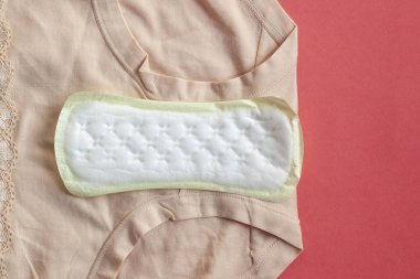 Evde ekose kadın hijyen koruması için adet sıhhi pedleri. Kadın kritik günler için koruma, jinek