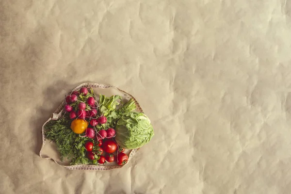 Latar belakang makanan organik. Tilikan dari atas dengan Salin ruang — Stok Foto