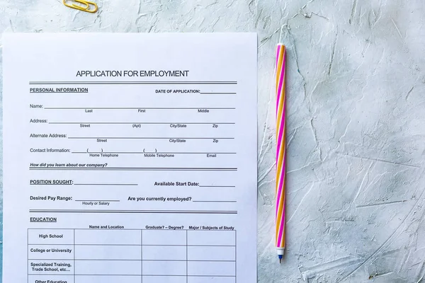 Rellenar formulario de solicitud de empleo —  Fotos de Stock