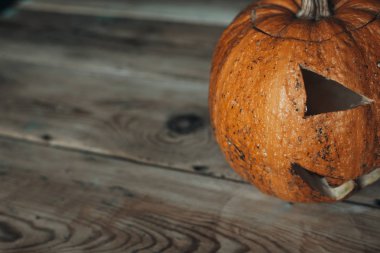 Cadılar Bayramı Balkabağı ahşap üzerine