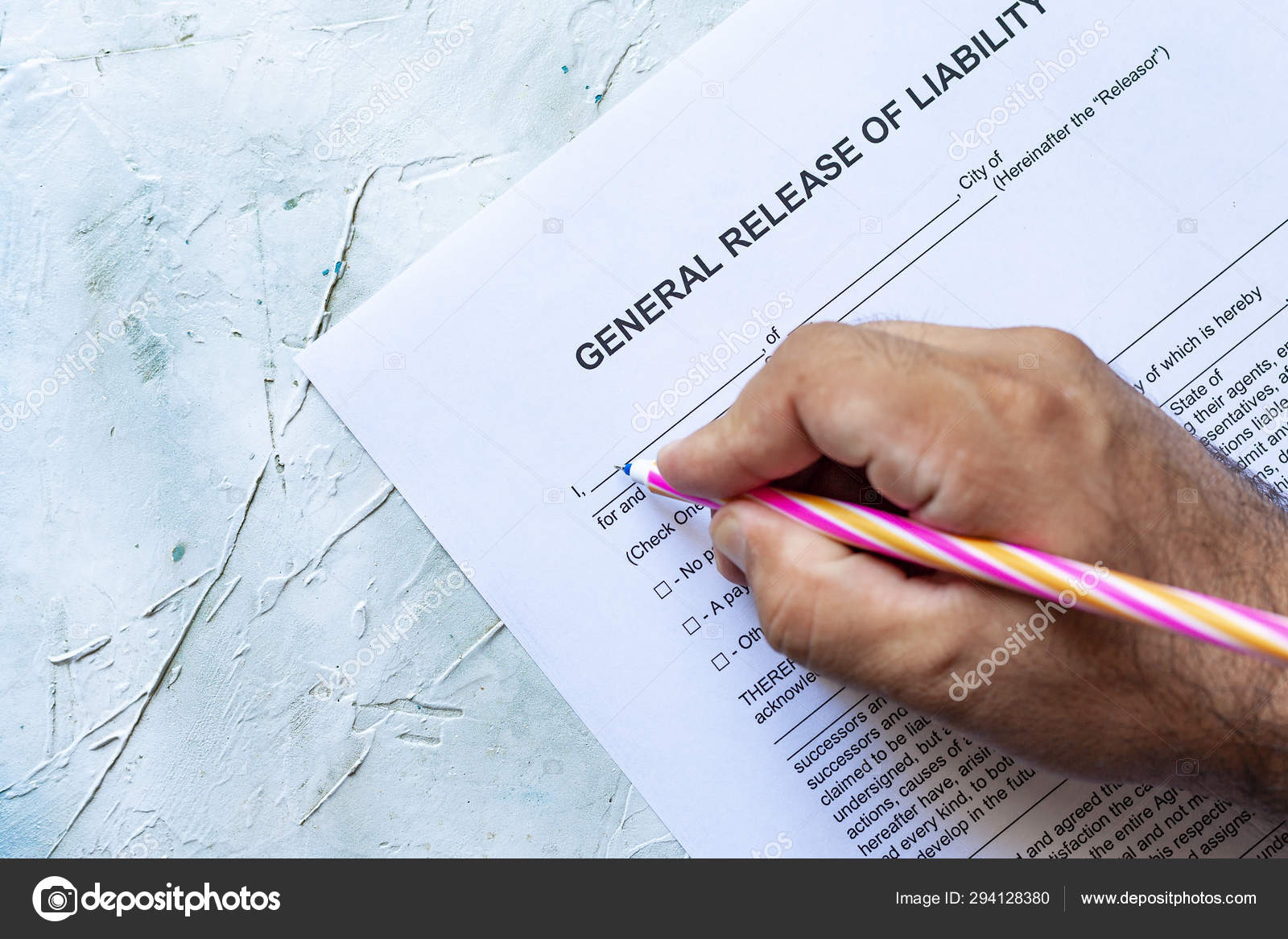 Release Of Liability Ca >> Filling General Release Of Liability Form Stock Photo Release Of Liability Ca >> Filling General Release Of Liability Form Stock Photo