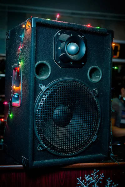 A big speaker at night club