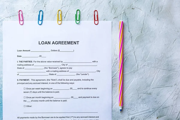 Blank Loan Agreement Form