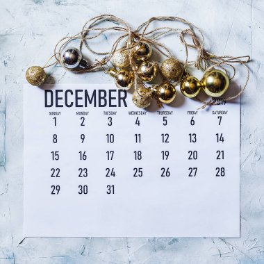 Aralık 2019 aylık Takvim