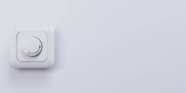 Dimmer Işık Anahtarı. Duvar düğmesi. Elektrikçi anahtarı. Beyaz haddeleme elektrik anahtarı