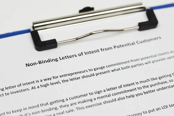 Carta de intenciones no vinculante de clientes potenciales — Foto de Stock