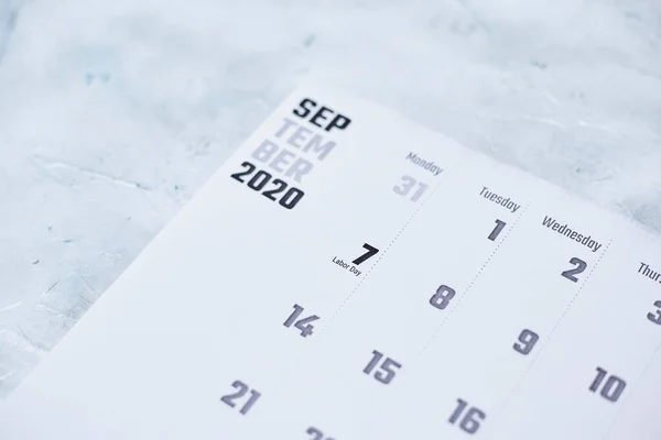 Μηνιαίο ημερολόγιο Σεπτεμβρίου 2020 — Φωτογραφία Αρχείου