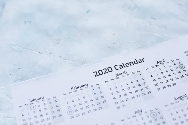 Calendar for 2020 year