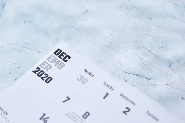 Calendario mensual diciembre 2020 — Foto de Stock