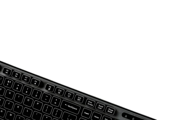 Svart tangentbord på vit bakgrund — Stockfoto