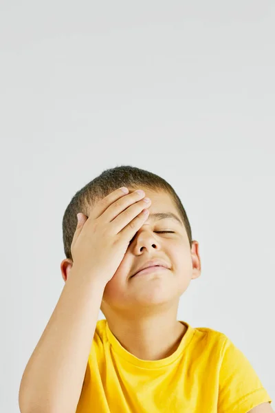 Portrait of frustrated middle eastern boy — Stock Photo, Image