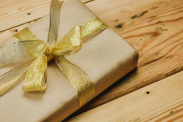 Woman Packing A Christmas Gift — Stock Photo, Image