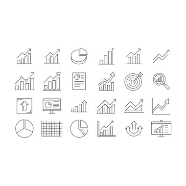 Büyüme ve Analitik Simge Paket Vektör Şablonu Çizgi Biçimi