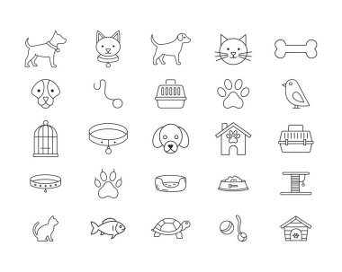 Evcil Hayvan Simgesi Çizgi Şablonu