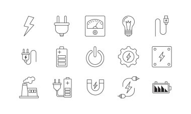 Elektrik Simgesi Paket Tasarım Vektörü Şablonu