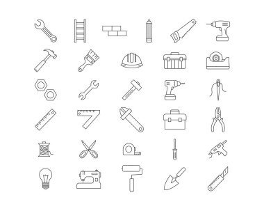 DIY araçları Simge Paket Satır Sanat Şablonu