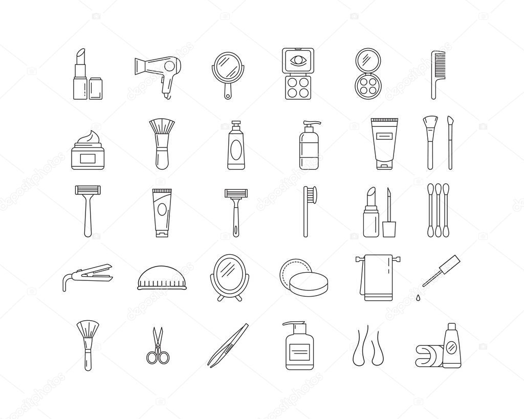 Cosmetics Icon Bundle Design Vector Template