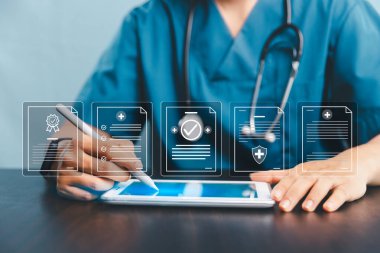 Sağlık hizmetleri operasyonu, planlama, sigorta dahil kalite yönetimi konsepti, ISO standardı, detaylı kontrol listesi tıbbi personel, işi tamamlayan doktor, tıbbi sisteme hizmet belgesi