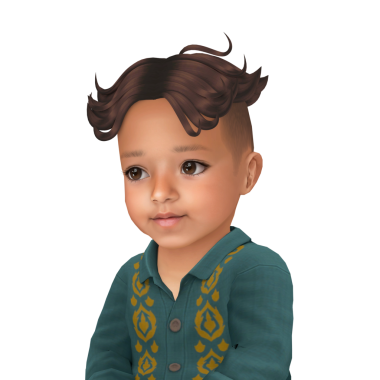 Dalgalı kahverengi saçlı, kahverengi gözlü, yeşil tişörtlü, etnik süslemeli, izole edilmiş portresi olan şirin bir çocuk.