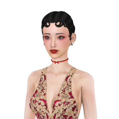 Güzel, genç bir Asyalı kadın, sosyetik, modası geçmiş Roarig 20 'li yaşlarda bir revü kızı, izole edilmiş bir portre.