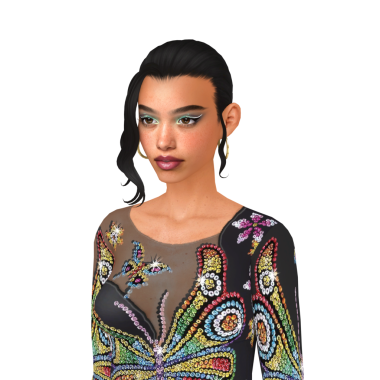 Güzel, genç bir Latin kadın, sosyetik bir tarzı olan bir revü kızı, izole edilmiş bir portre.