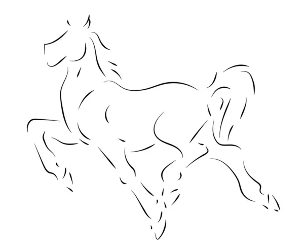 Cheval de ligne noire — Image vectorielle