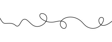 El çizimi dalgalı karalama çizgisi beyaz arkaplan üzerinde izole vektör çizimi