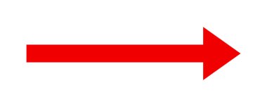 Kırmızı ok yön imleci düz simge, izole vektör illüstrasyonu