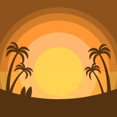 Summer sunset background clipart