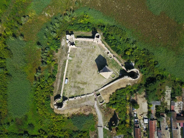 Air view  of ruins of  Bac fortress  in Serbia — Stock Photo, Image