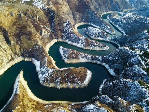 Uvac nehir meanders hava görünümü