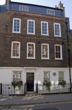 Londra, İngiltere - 27 Nisan 2011: Arkeolog, savaş kahramanı ve yazar T E Lawrence (1888 - 1935), yaygın olarak bilinen adıyla Arabistanlı Lawrence, Westminster, Londra 'daki Gürcü konağında yaşadı..