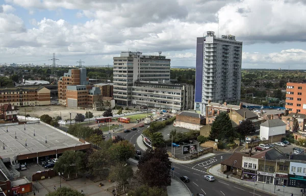 Vista Elevada Centro Ilford Bairro Redbridge East London Incluindo Novo — Fotografia de Stock